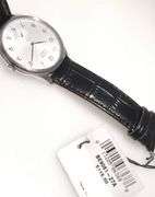 Citizen Be9061-27a Mens Watch Stainless Steel Quartz Silver Tone Dial Black Leather Strap