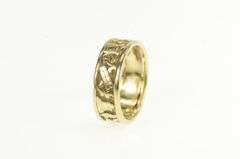 10K Yellow Gold Masonic Symbols Motif 7.5mm Free Mason Men's Ring