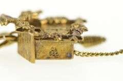 14K Yellow Gold 3D Articulated German Cuckoo Clock Charm/Pendant