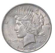 1922 Peace Silver Dollar Stickered Back Calico Ghost Town