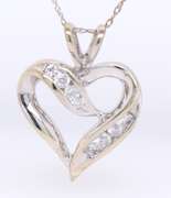 Dazzling White Gold Open Heart Shaped Diamond Pendant on Chain