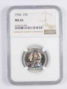 MS65 1956 Washington Quarter - MONSTER TONING - Graded NGC