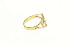 9K Yellow Gold Ornate Geometric Filigree Vintage Statement Ring