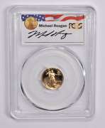 PR69DCAM 1991-P $5 American Gold Eagle 1/10 Oz Sign Reagan Legacy PCGS