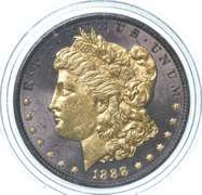 1888 Morgan Silver Dollar Gold Overlay