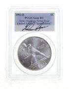BU 1992-D Olympic Baseball Commemorative Silver Dollar Sign Ryan PCGS