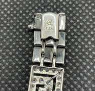 DESIGNER INSPIRED WATCH LINK 14K WHITE GOLD BRACELET WITH CUBIC ZIRCONIA