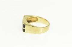 14K Yellow Gold Squared Black Onyx Diamond Statement Ring