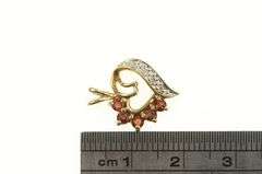 10K Yellow Gold Sim. Garnet & Diamond Heart Love Symbol Pendant