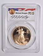 PR69DCAM 2002-W $50 American Gold Eagle Legacy Ser. Signed Reagan PCGS