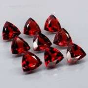 Premium 8.20ct trillion cut cherry red Garnet set