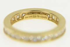 14K Yellow Gold Classic Cubic Zirconia Eternity Anniversary Band Ring