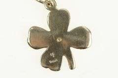 14K White Gold Diamond Shamrock Four Leaf Clover Lucky Charm/Pendant