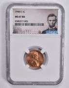MS67 RD 1948-S Lincoln Wheat Cent NGC