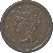 1854 Braided Hair Large Cent