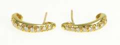 14K Yellow Gold 0.66 Ctw Diamond Semi Hoop Curved Bar Earrings