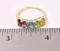 Multi-Gem Ring In 14K Yellow Gold