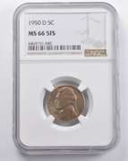 MS66 5FS 1950-D Jefferson Nickel NGC