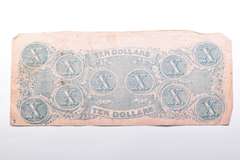 1862 $10 The Confederate States Of America Richmond, VA