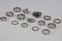 Stainless Steel 316L Ring Lot of 15 Rings Various Sizes & Styles