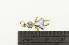 14K Yellow Gold Birthstone Baby September Sim. Sapphire Charm/Pendant