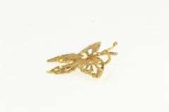 14K Yellow Gold Diamond Cut Butterfly Change Vintage Charm/Pendant