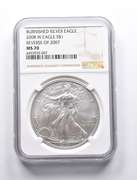 MS70 2008-W American Burnished Silver Eagle REV Of 2007 NGC