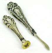 Antique Sterling Silver Wax Seal & Scraper