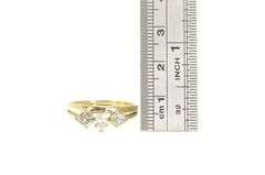 14K Yellow Gold 0.65 Ctw Marquise Diamond Bridal Engagement Ring