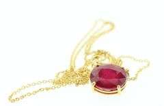14kt Yellow Gold & Ruby Pendant Necklace