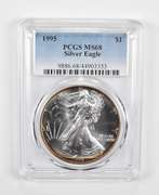 MS68 1995 American Silver Eagle - PCGS Insane Tone!
