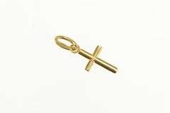 14K Yellow Gold Classic Cross Christian Faith Symbol Charm/Pendant