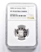 PF70 UCAM 2005-W $25 American Platinum Eagle 1/4 Oz Platinum NGC