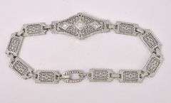 Elegant Diamond Fancy Link Bracelet In White Gold
