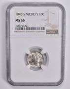MS66 1945-S Mercury Dime Micro S NGC