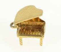14K Yellow Gold Articulated 3D Piano Music Musician Charm/Pendant