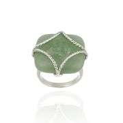 Sterling Silver Green Jade Ring