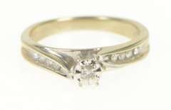 10K White Gold Diamond Classic Vintage Promise Engagement Ring