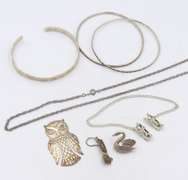 Group Lot of Vintage 925 Sterling Silver Jewelry
