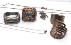 Group Lot of Vintage 925 Sterling Silver Jewelry