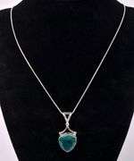 Iridescent Gem Pendant Necklace In Sterling Silver