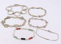Group Lot of Vintage 925 Sterling Silver bracelets