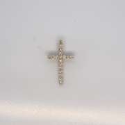 14K YELLOW GOLD CROSS  WITH DIAMONDS