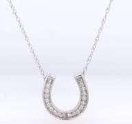 Dazzling White Gold Diamond Horseshoe Pendant on Chain Necklace