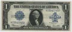 Upper end 1923 Series Large Size $1 Silver Certificate note