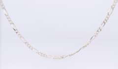 925 Sterling Silver Signed Figaro Chain Necklace