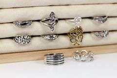 Sterling Silver Curated Ring Assortment Various Sizes & Styles (10 Ring Lot)