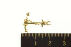 14K Yellow Gold 3D Anchor Hope Symbol Sailing Nautical Charm/Pendant