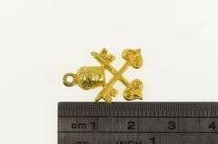 14K Yellow Gold Keys of Heaven Papal Pope Catholic Charm/Pendant