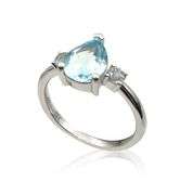 'AURORA" Simplicity Blue topaz ring